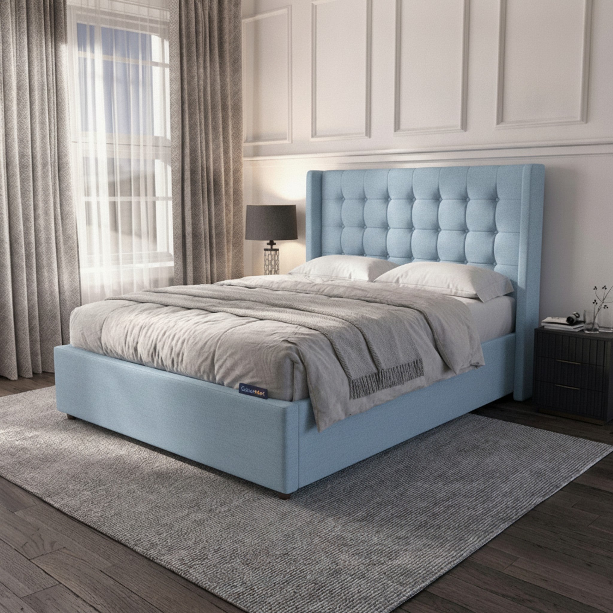 Camden Sky Ottoman Bed with Gas-Lift Storage | GalaxiMart