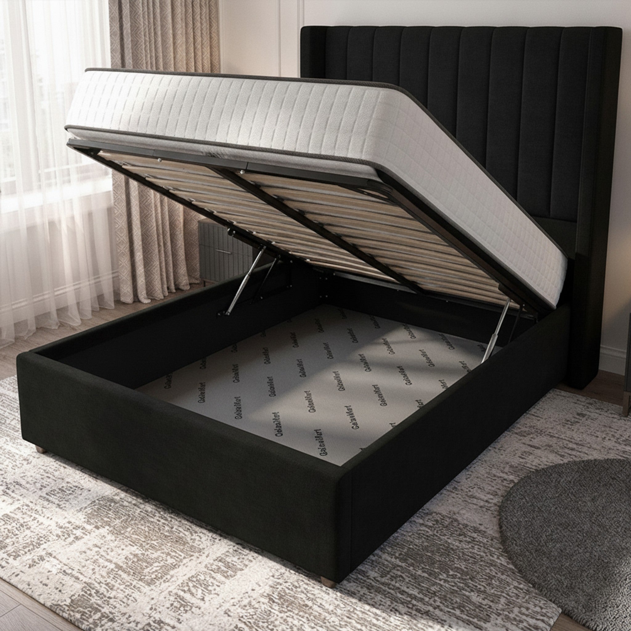 Carlton Ottoman Bed - Ebony | Premium Storage Bed