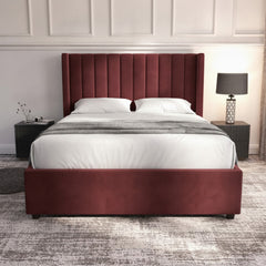 Carlton Red Ottoman Bed with Gas-Lift Storage