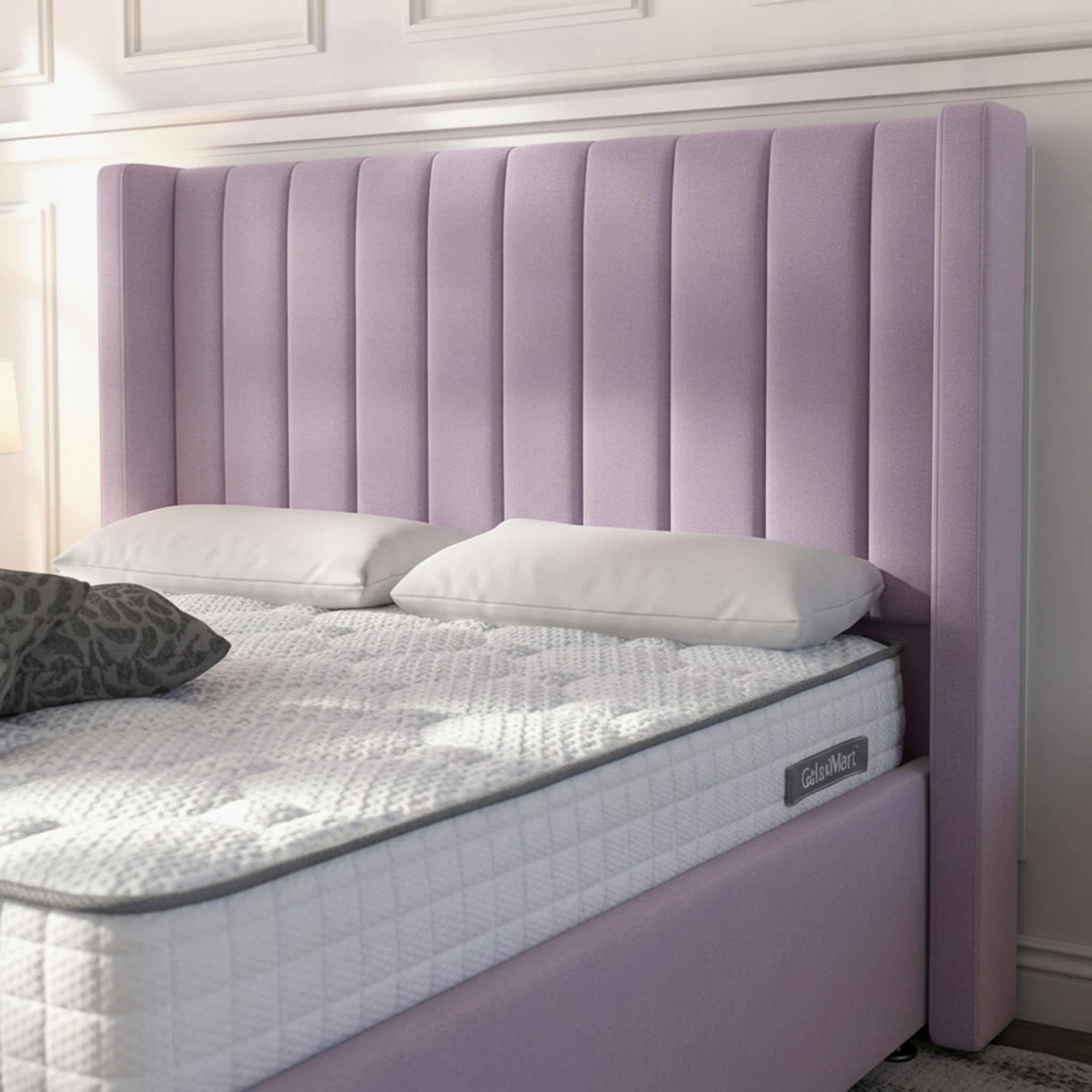 Carlton Ottoman Bed - Lilac Velvet with Gas-Lift Storage
