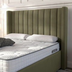 Carlton Olive Ottoman Bed with Gas-Lift Storage