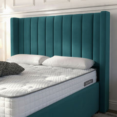 Carlton Turquoise Ottoman Bed with Gas-Lift Storage