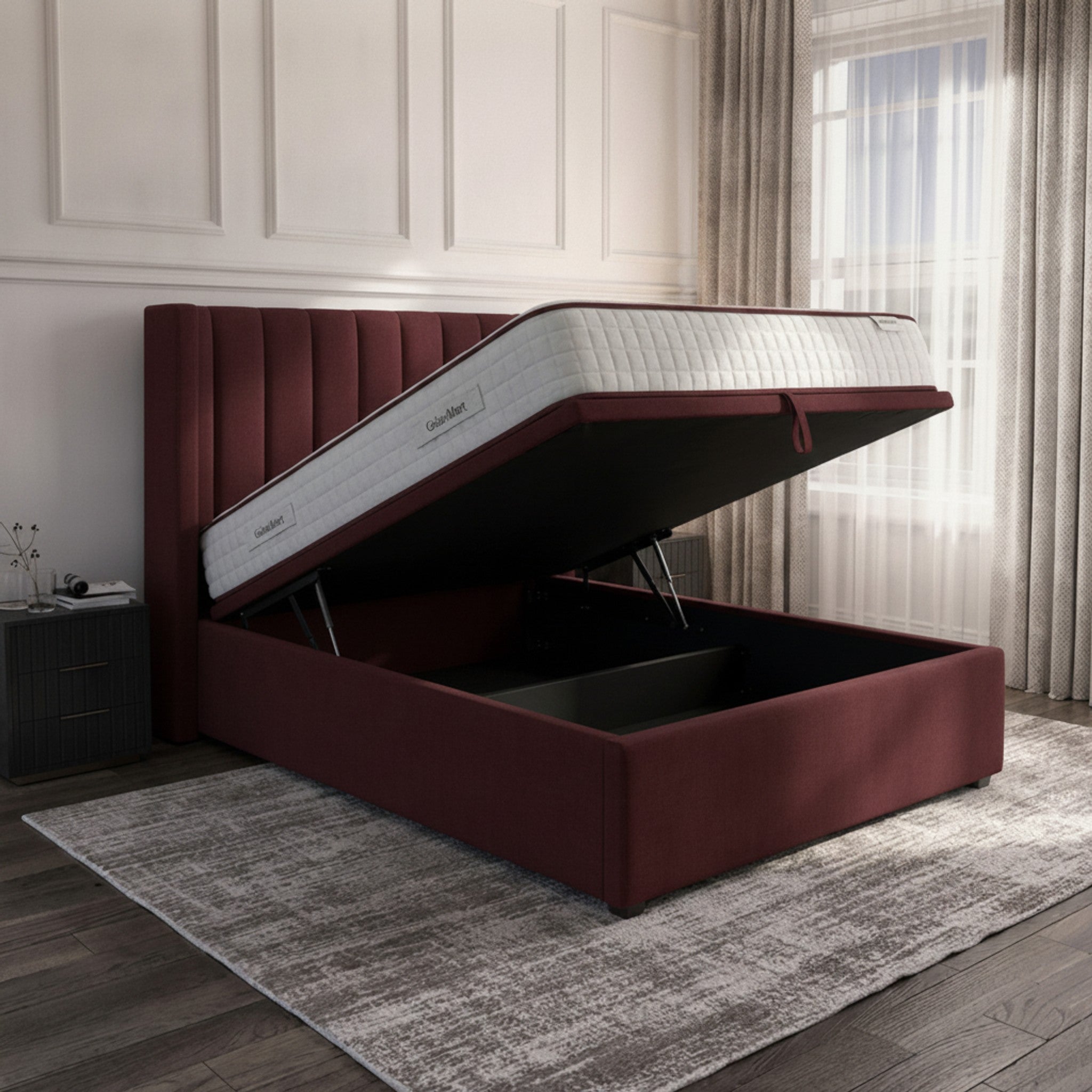 Carlton Ottoman Bed | Claret