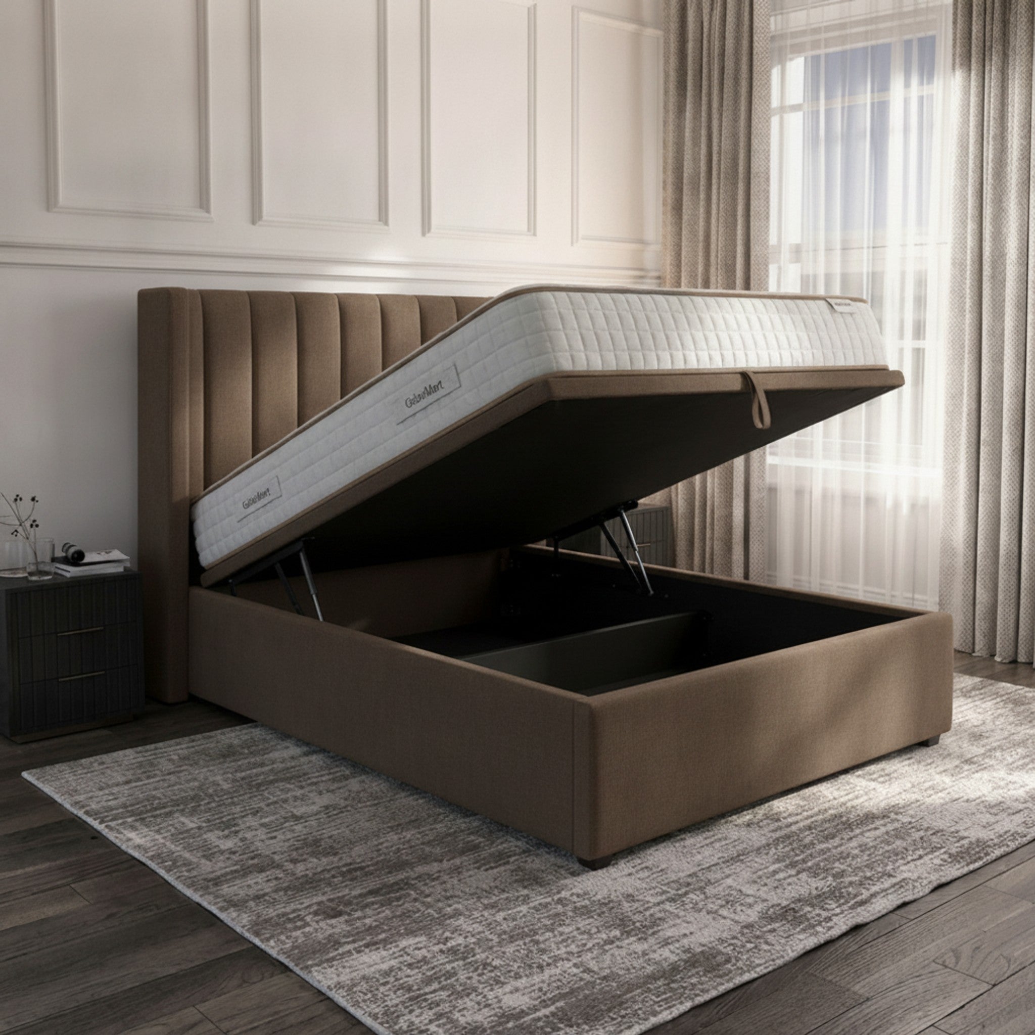 Carlton Ottoman Bed - Elegant Mole Upholstery