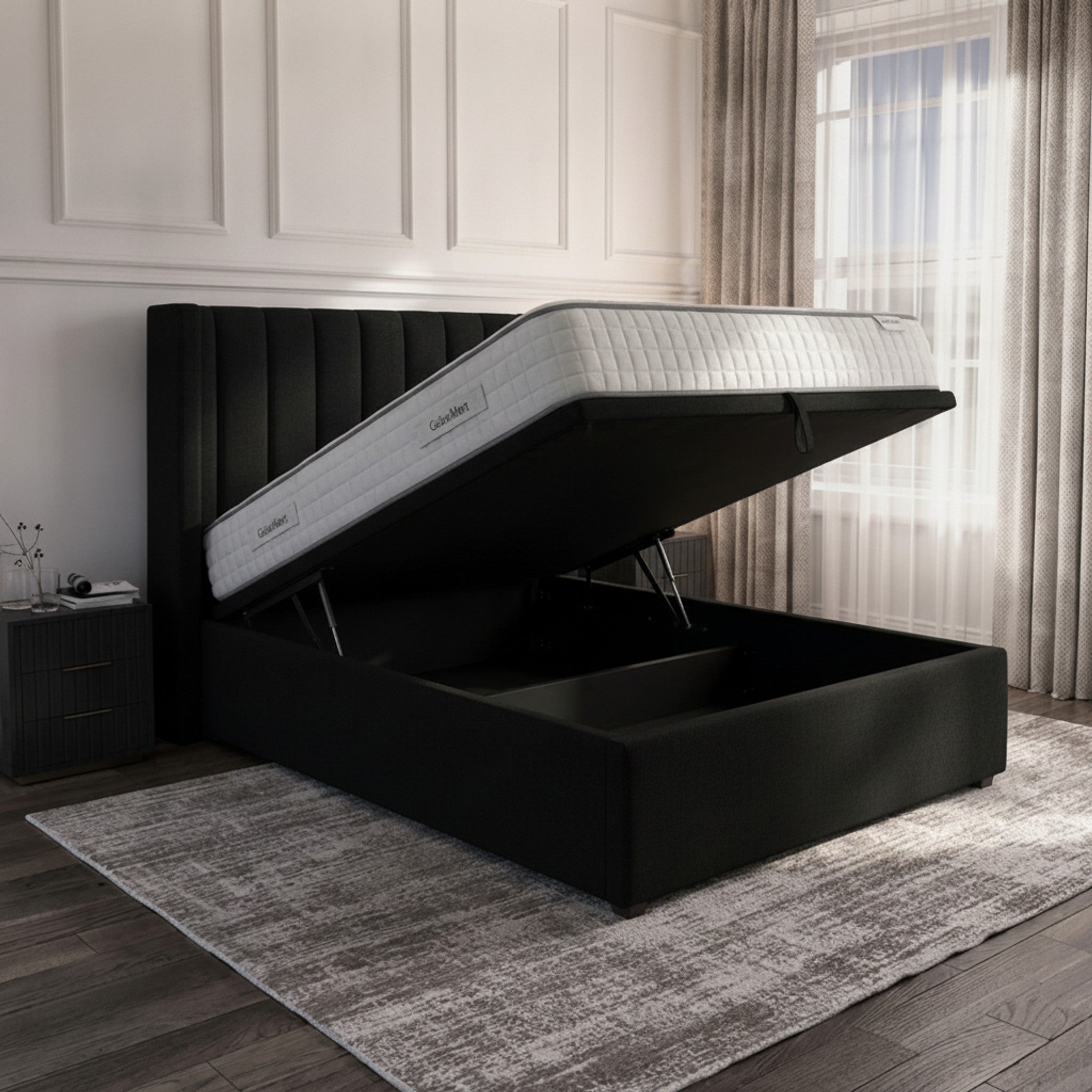 Carlton Ottoman Bed - Ebony | Premium Storage Bed