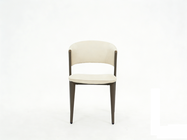 Almira 180cm Walnut & Travertine Dining Table with Catello Walnut & Cream Dining Chairs