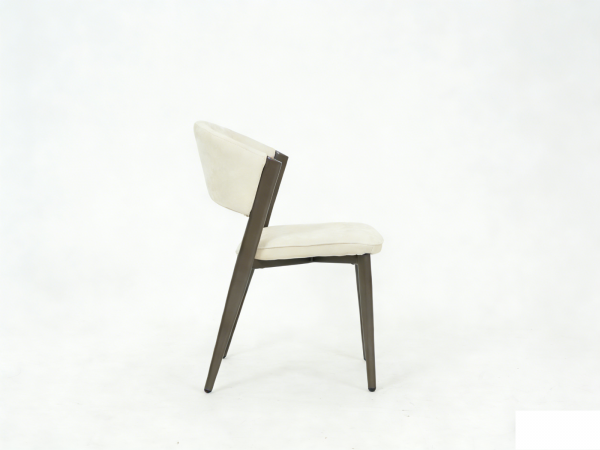 Almira 180cm Walnut & Travertine Dining Table with Catello Walnut & Cream Dining Chairs