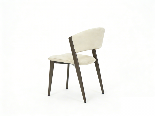 Almira 180cm Walnut & Travertine Dining Table with Catello Walnut & Cream Dining Chairs