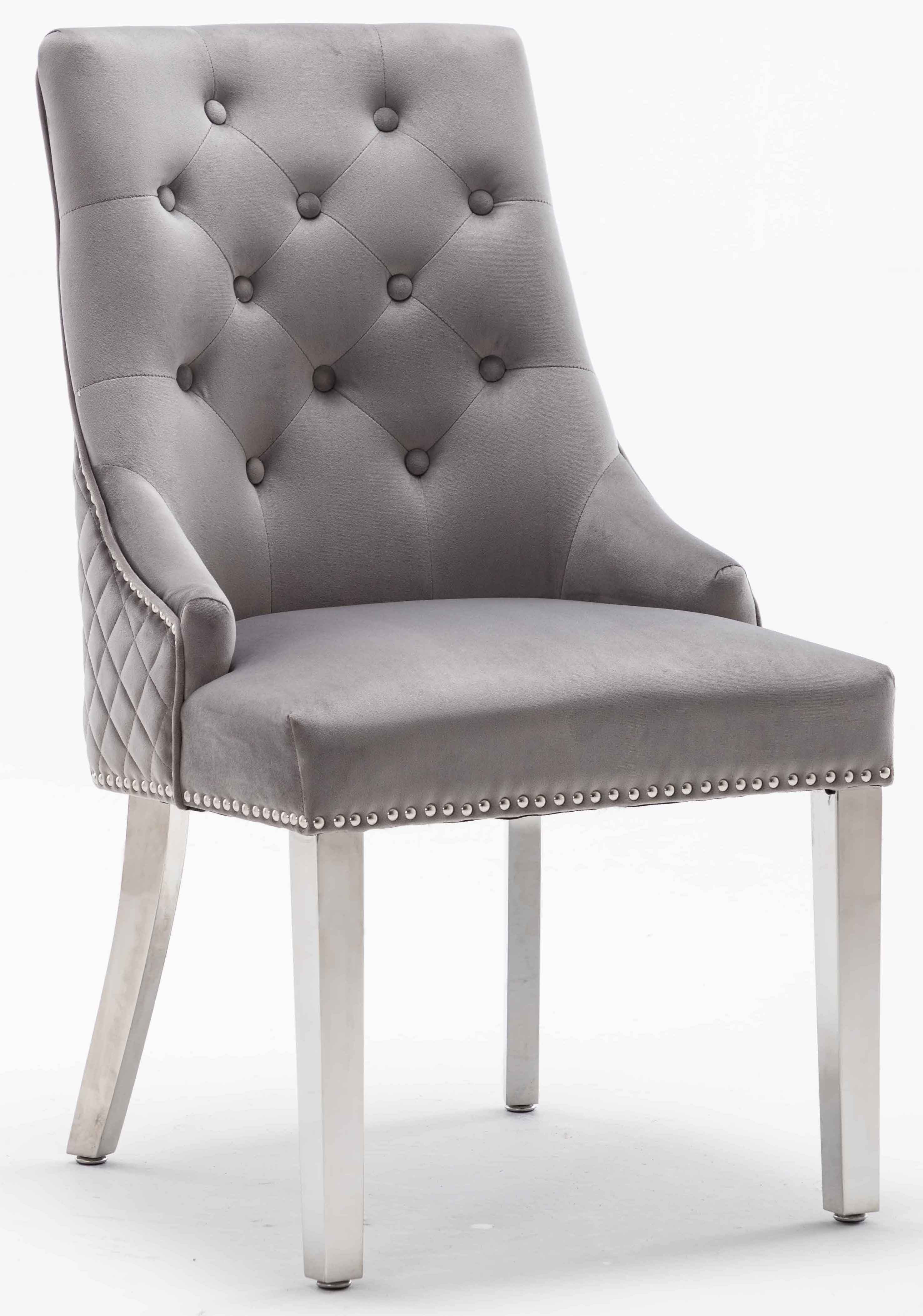 Arianna 200CM White Marble Dining Table With Set of Lion Knocker Plush Velvet Dining Chairs