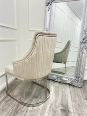 Chelmsford Velvet Dining Chair-Chrome Legs