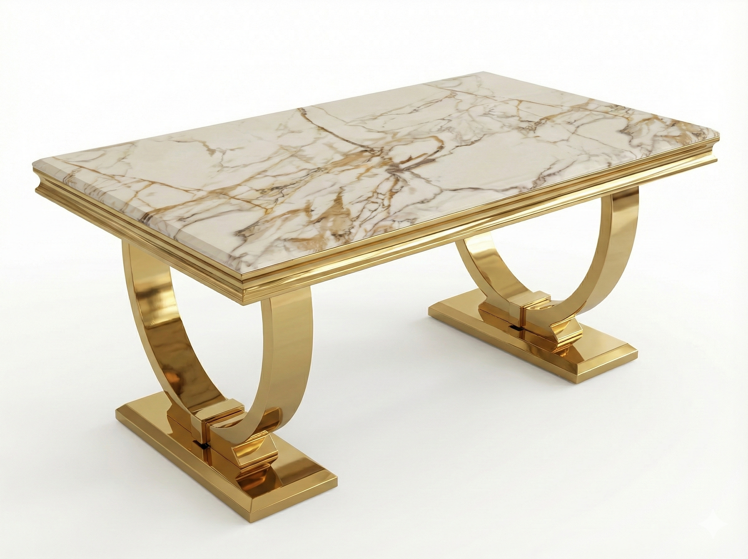 Arianna White & Gold Marble Coffee Table