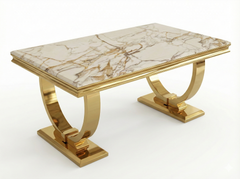 Arianna White & Gold Marble Coffee Table