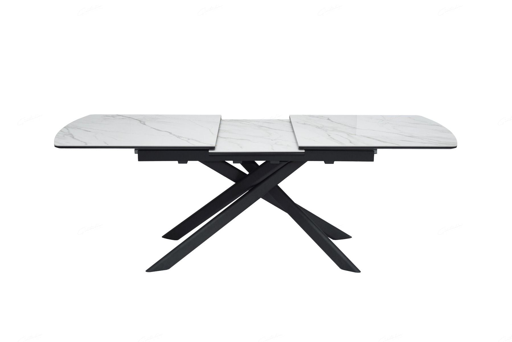 Cosma 180–230cm White & Sunset Cloud Vein Ceramic Extending Dining Table