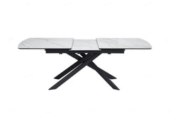 Cosma 180–230cm White & Sunset Cloud Vein Ceramic Extending Dining Table