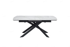 Cosma 180–230cm White & Sunset Cloud Vein Ceramic Extending Dining Table