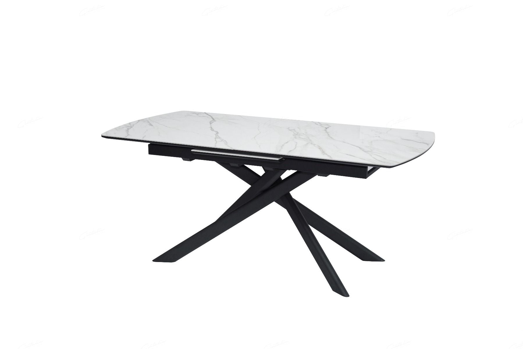 Cosma 180–230cm White & Sunset Cloud Vein Ceramic Extending Dining Table
