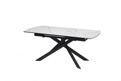 Cosma 180–230cm White & Sunset Cloud Vein Ceramic Extending Dining Table