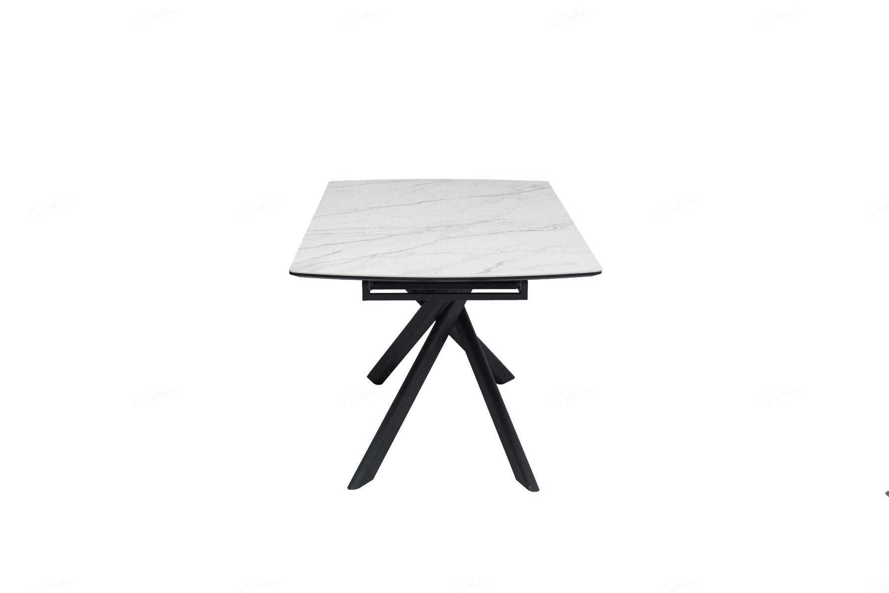 Cosma 180–230cm White & Sunset Cloud Vein Ceramic Extending Dining Table