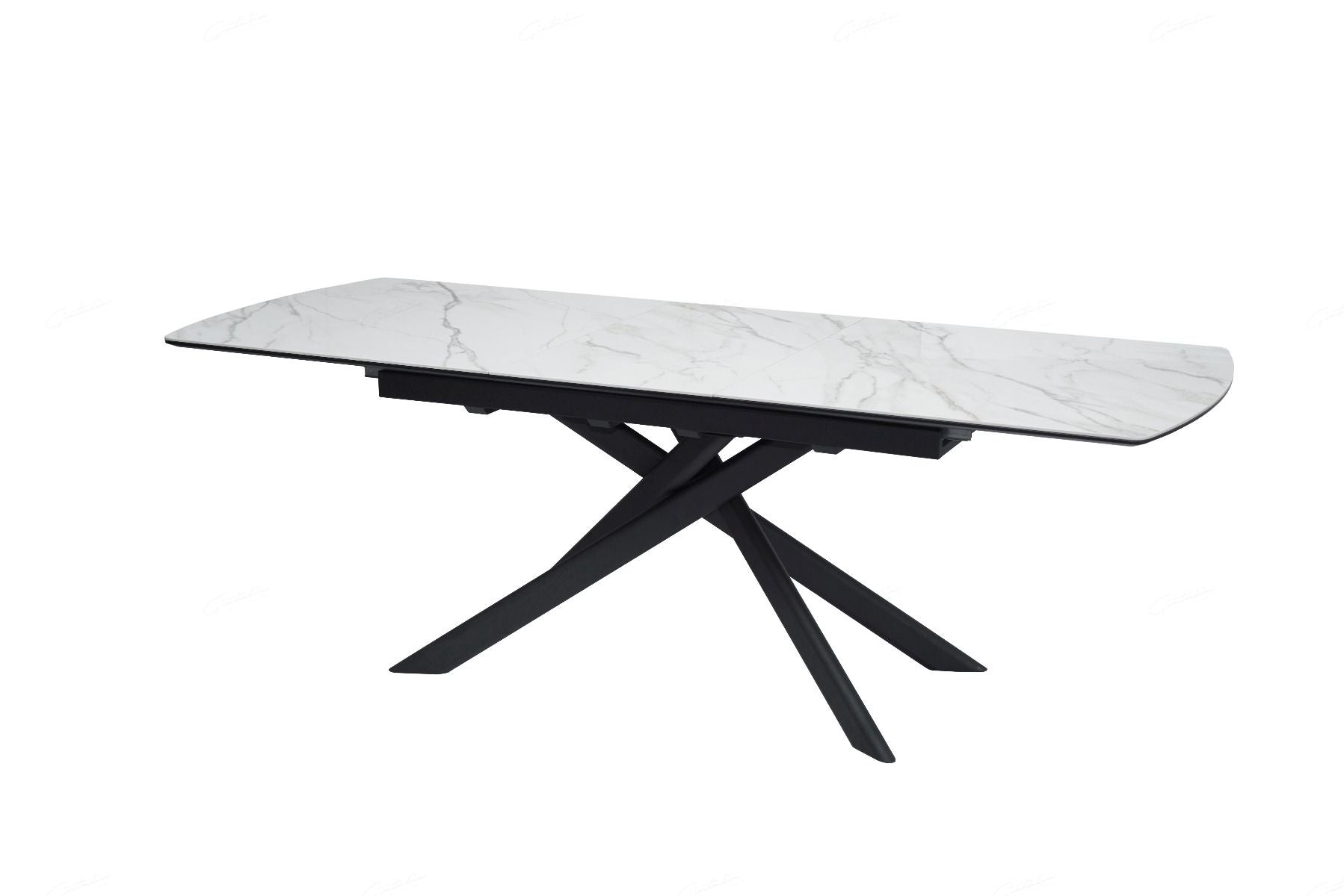 Cosma 180–230cm White & Sunset Cloud Vein Ceramic Extending Dining Table
