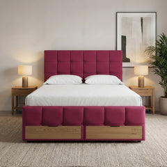 Cerise Cube Divan Bed with Storage