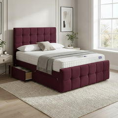 Claret Cube Divan Bed with Storage