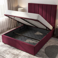 Cerise Cubic Panel Ottoman Bed