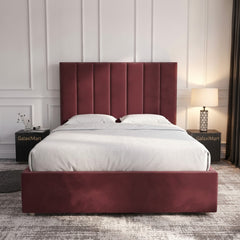 Claret Cubic Panel Ottoman Storage Bed