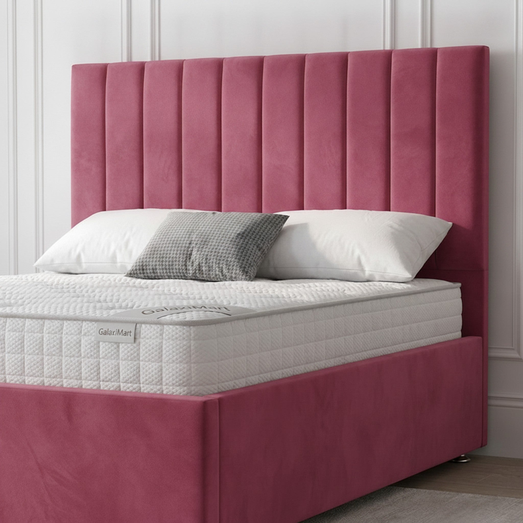 Cerise Cubic Panel Ottoman Bed