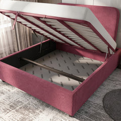 Cerise Curb Plain Ottoman Bed with Storage