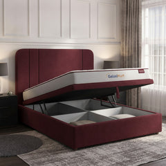 Claret Curb Plain Ottoman Bed