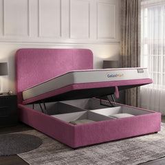 Cerise Curb Plain Ottoman Bed with Storage
