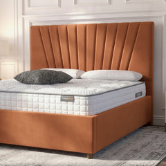 Burnt Orange Deco Panel Ottoman Bed