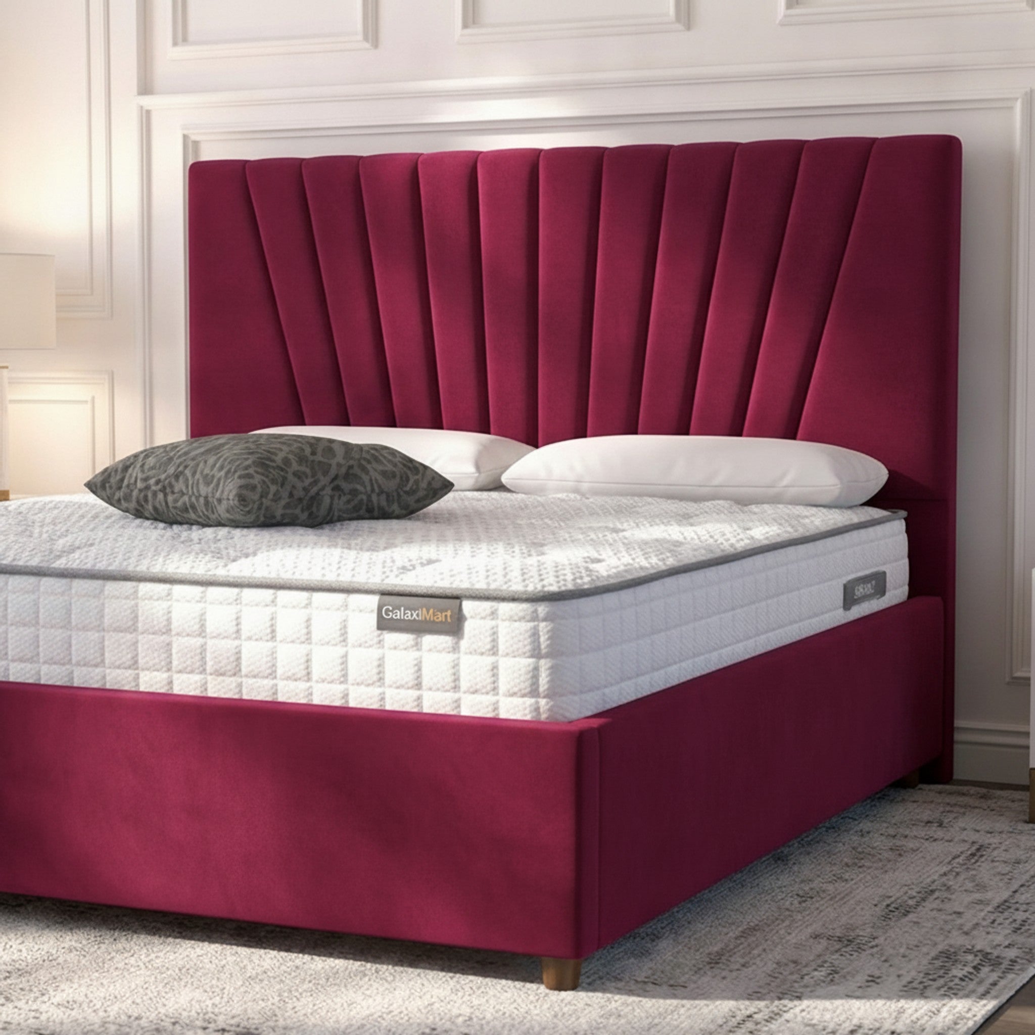 Cerise Deco Panel Ottoman Bed | Premium Gas-Lift Storage