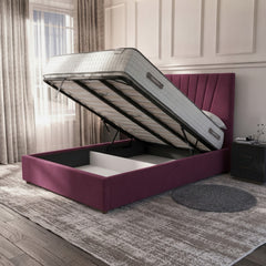 Cerise Deco Panel Ottoman Bed | Premium Gas-Lift Storage