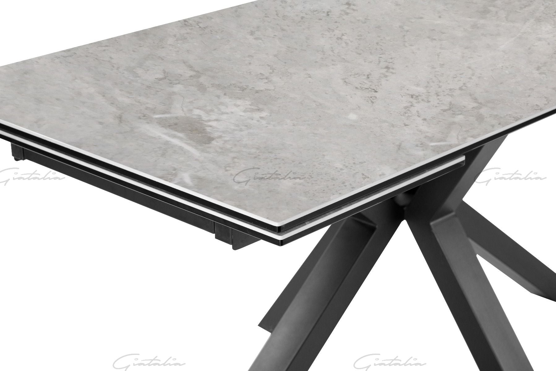 Amari BIG 160–240cm White & Grey Ceramic Marble Extending Dining Table