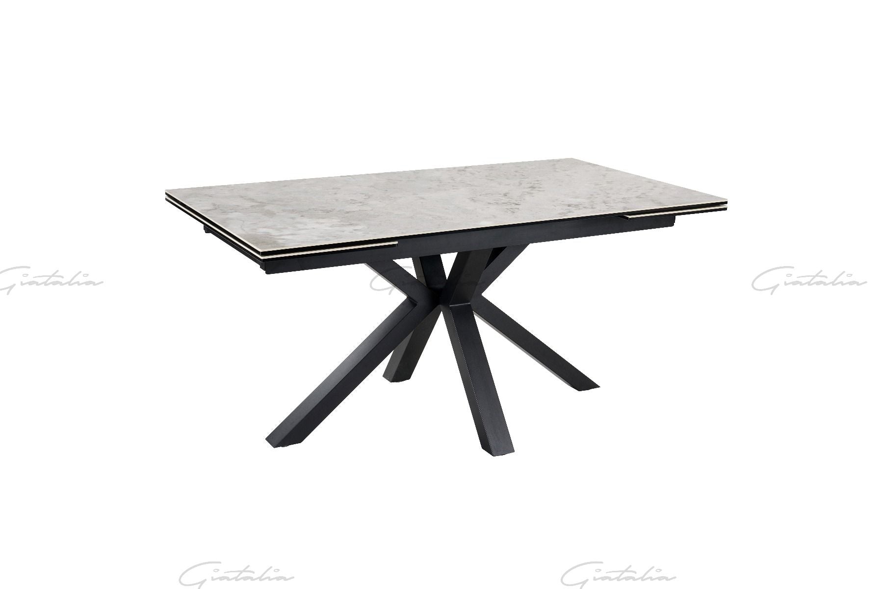 Amari BIG 160–240cm White & Grey Ceramic Marble Extending Dining Table