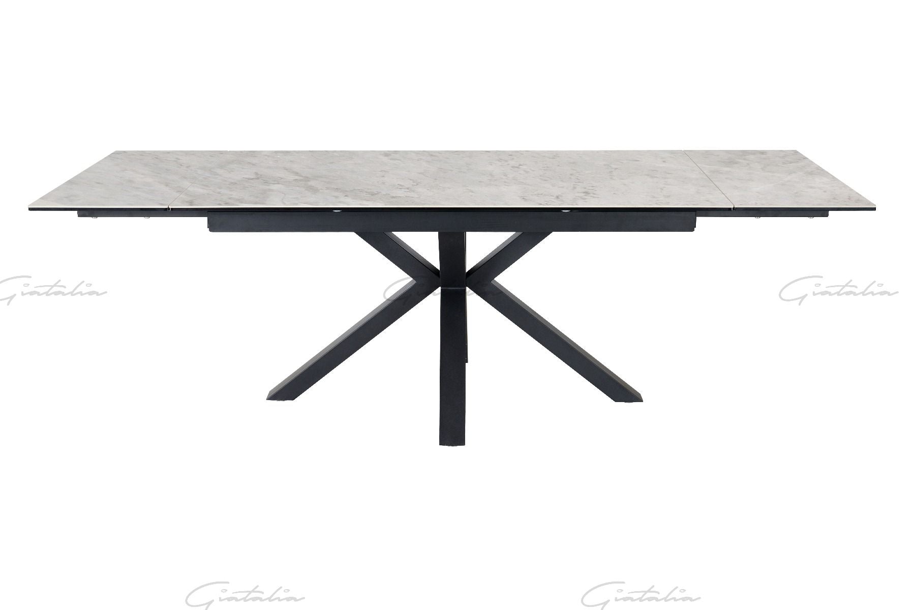 Amari BIG 160–240cm White & Grey Ceramic Marble Extending Dining Table