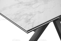 Amari BIG 160–240cm White & Grey Ceramic Marble Extending Dining Table