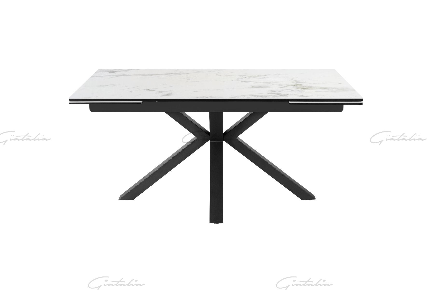 Amari BIG 160–240cm White & Grey Ceramic Marble Extending Dining Table