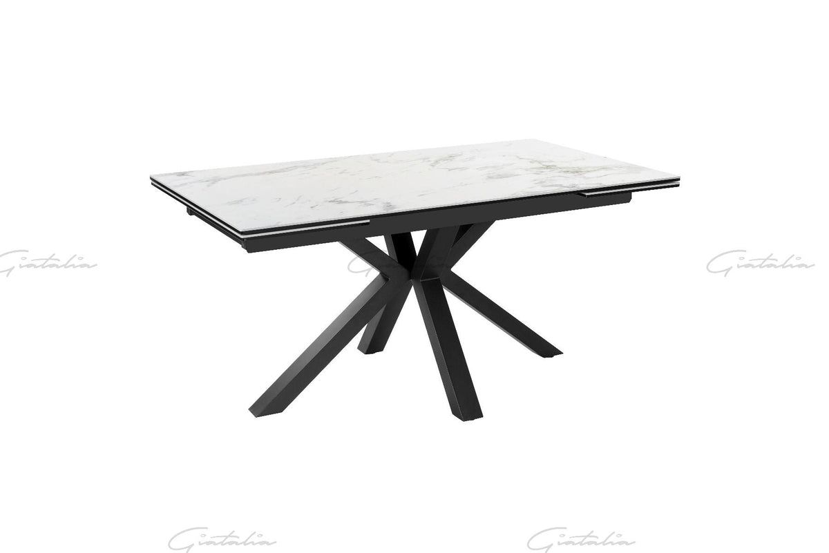 Amari BIG 160–240cm White & Grey Ceramic Marble Extending Dining Table