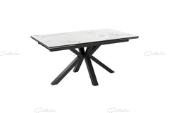Amari BIG 160–240cm White & Grey Ceramic Marble Extending Dining Table