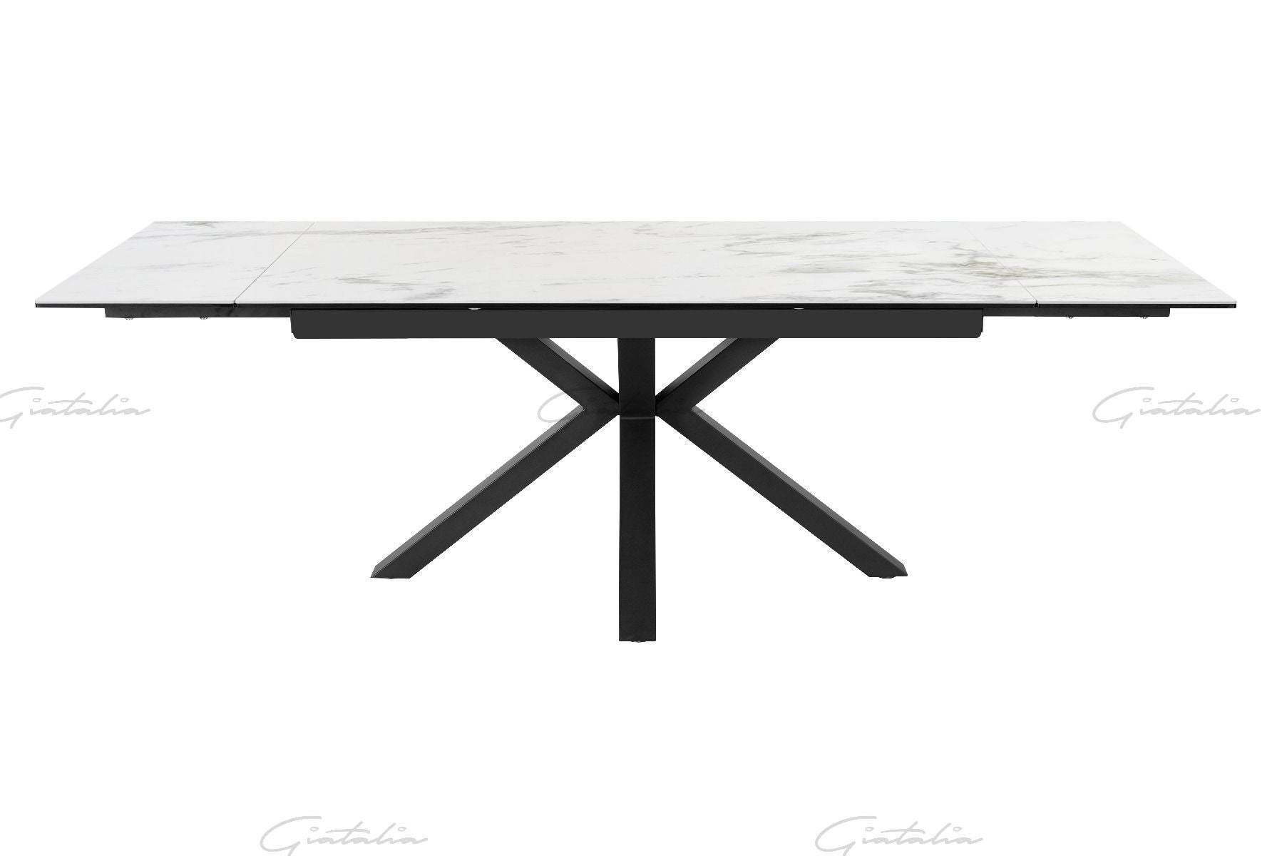 Amari BIG 160–240cm White & Grey Ceramic Marble Extending Dining Table