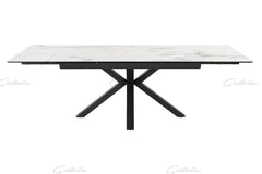 Amari BIG 160–240cm White & Grey Ceramic Marble Extending Dining Table