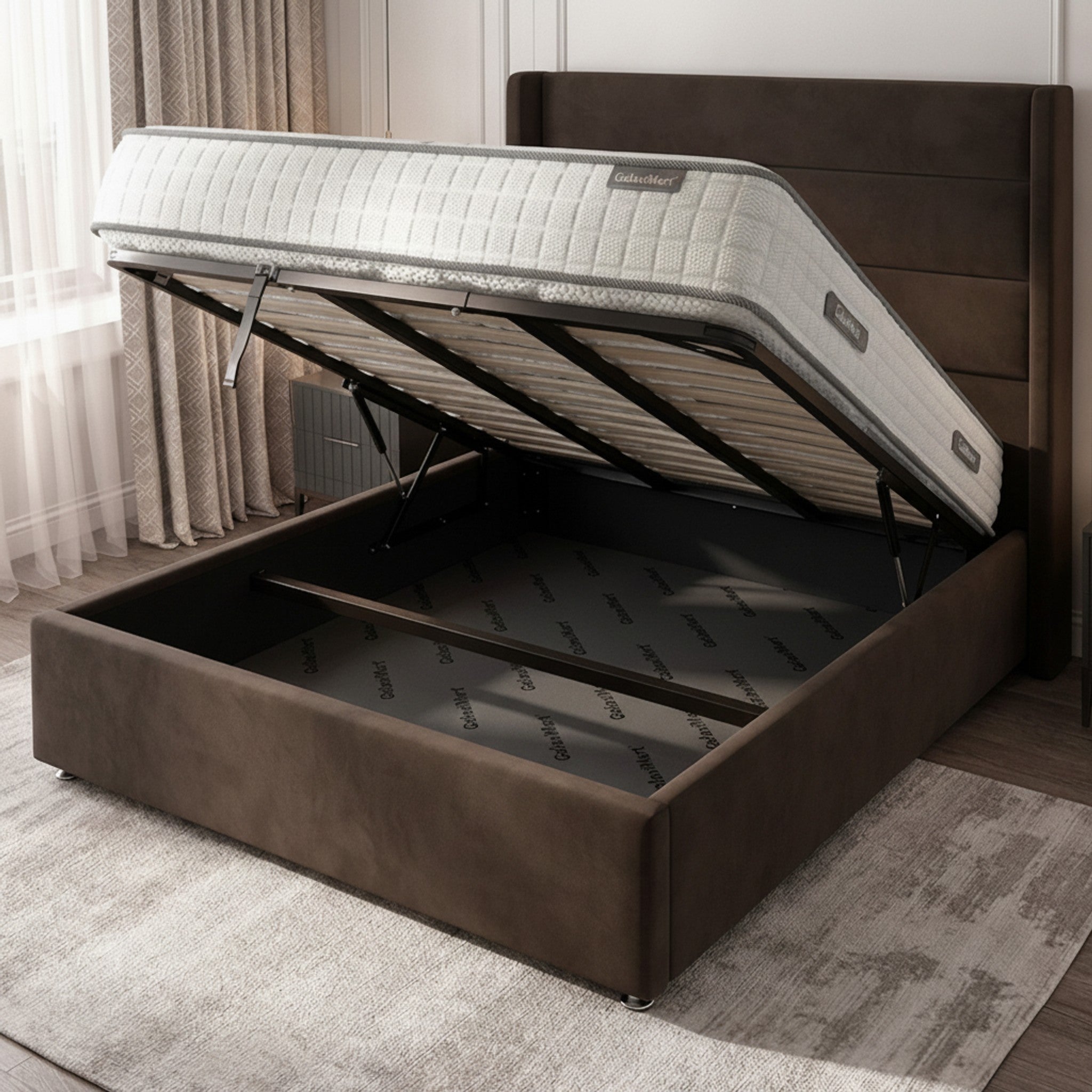 Bourneville Durham Ottoman Bed with Gas-Lift Storage