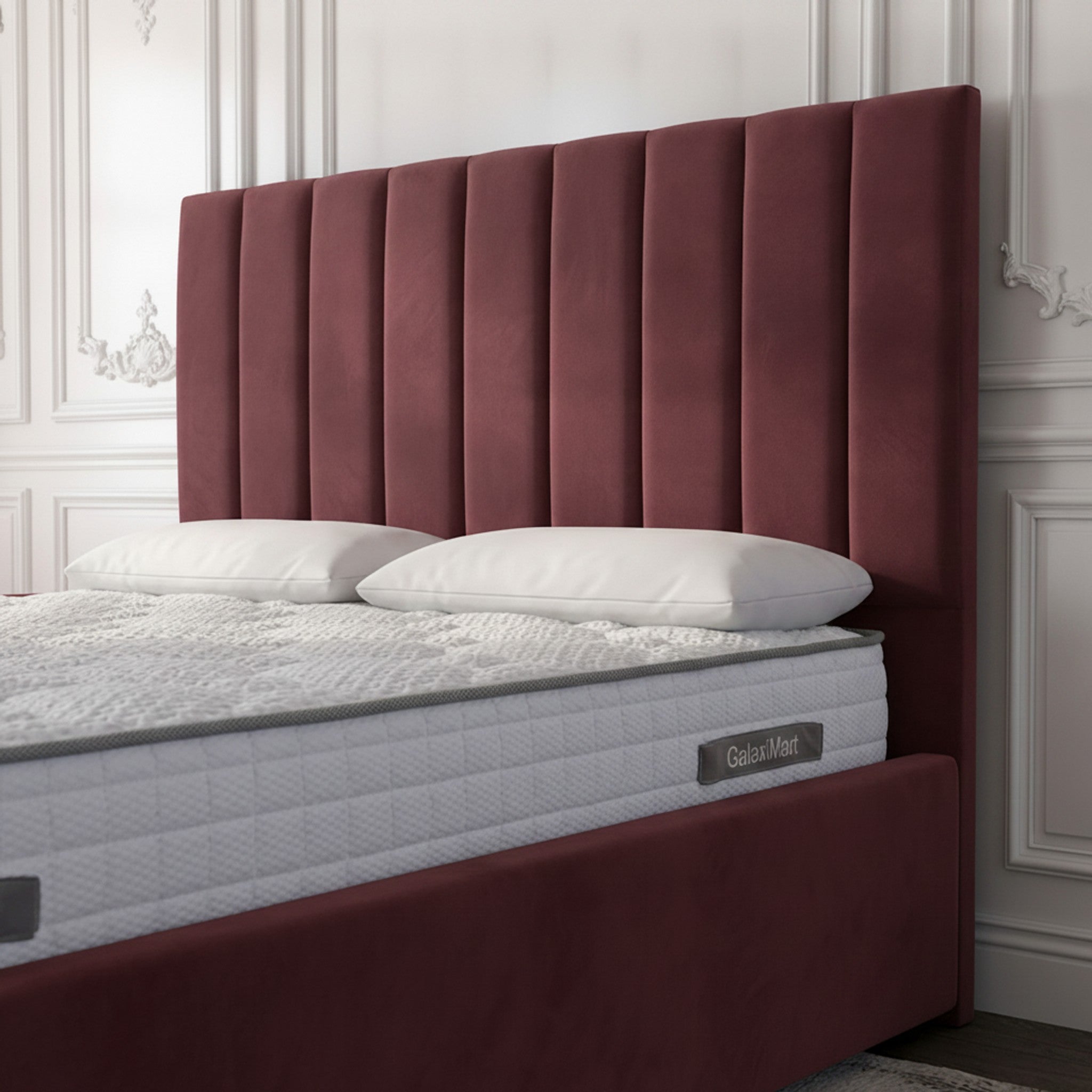 Claret Durham Ottoman Bed - Gas-Lift Storage