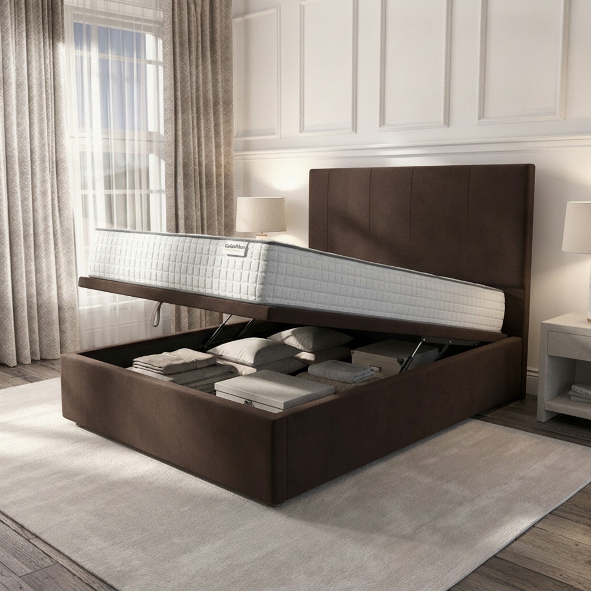 Bourneville Durham Ottoman Bed with Gas-Lift Storage