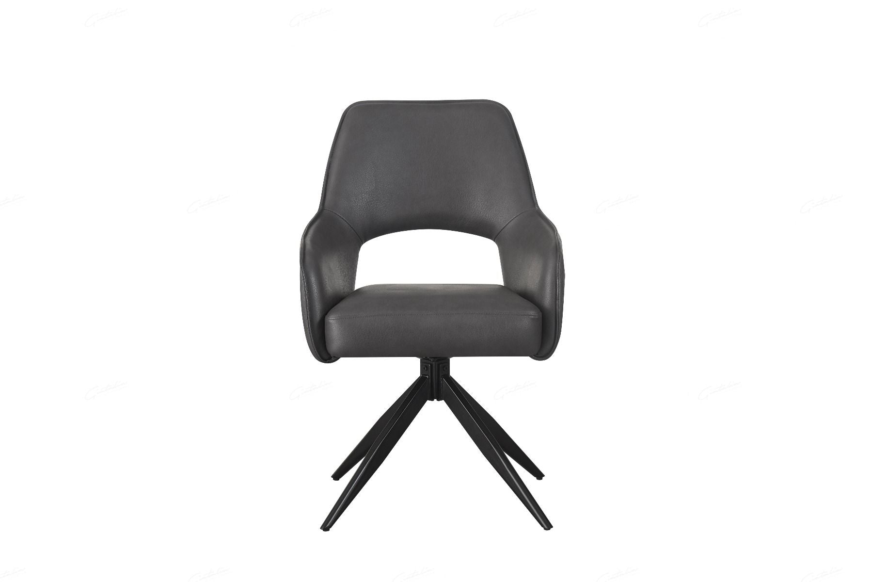 Casa 120cm Black & White Round Dining Table with Enrica Swivel Dining Chairs