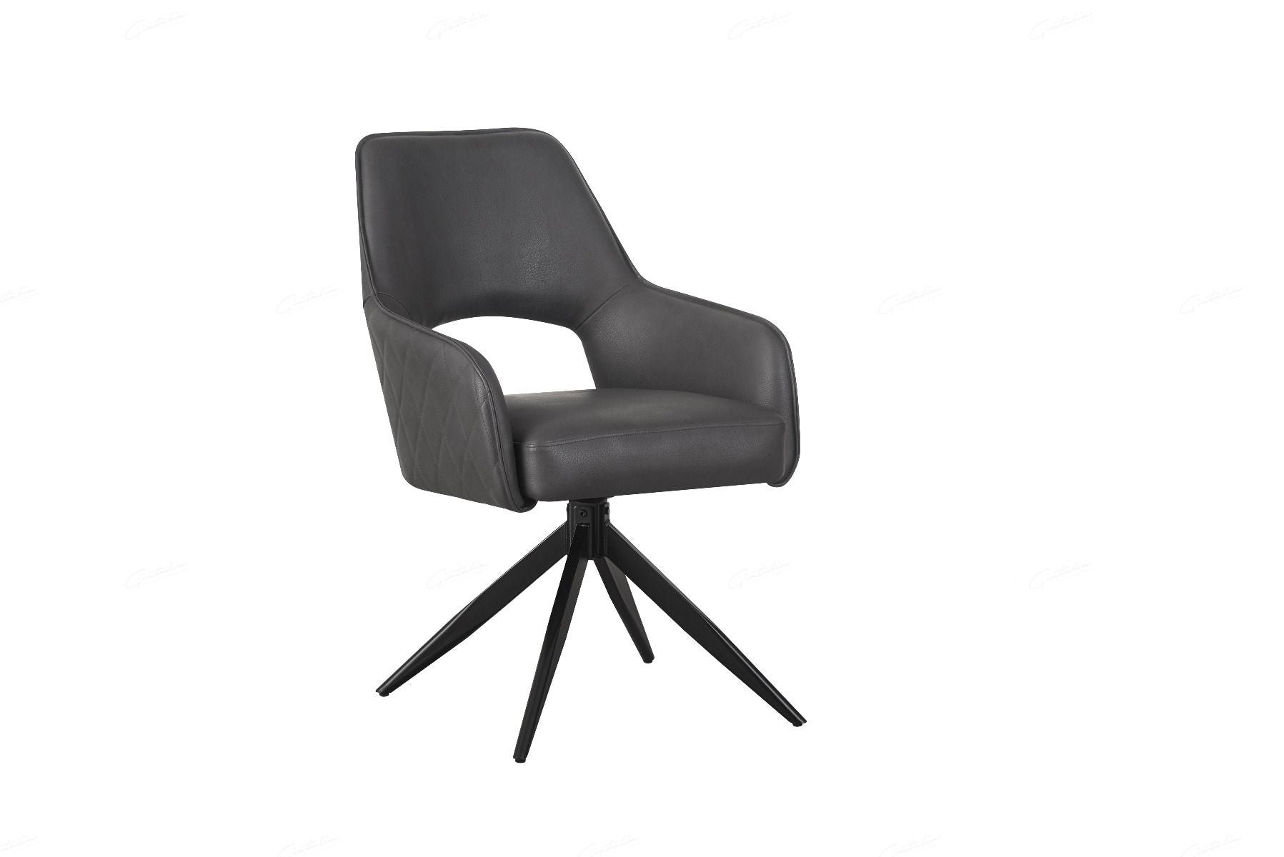 Casa 120cm Black & White Round Dining Table with Enrica Swivel Dining Chairs