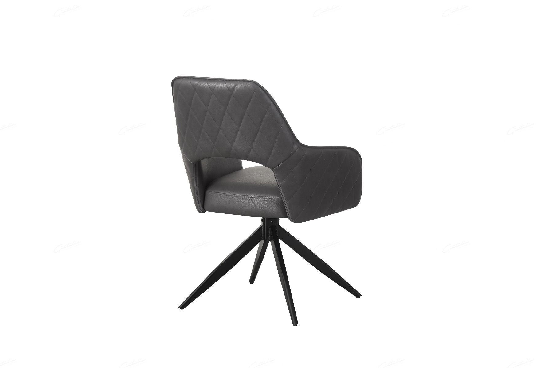 Casa 120cm Black & White Round Dining Table with Enrica Swivel Dining Chairs