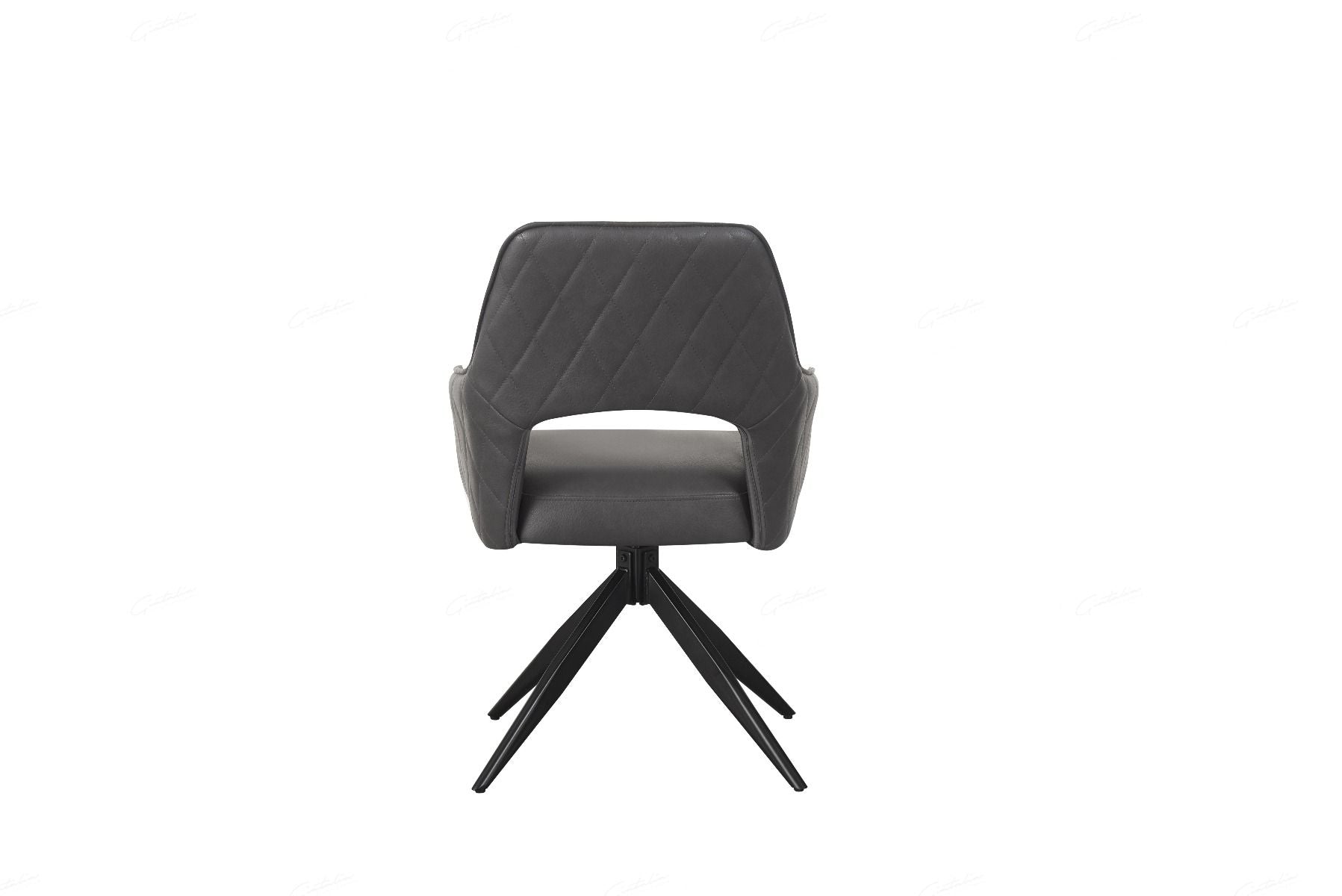 Casa 120cm Black & White Round Dining Table with Enrica Swivel Dining Chairs